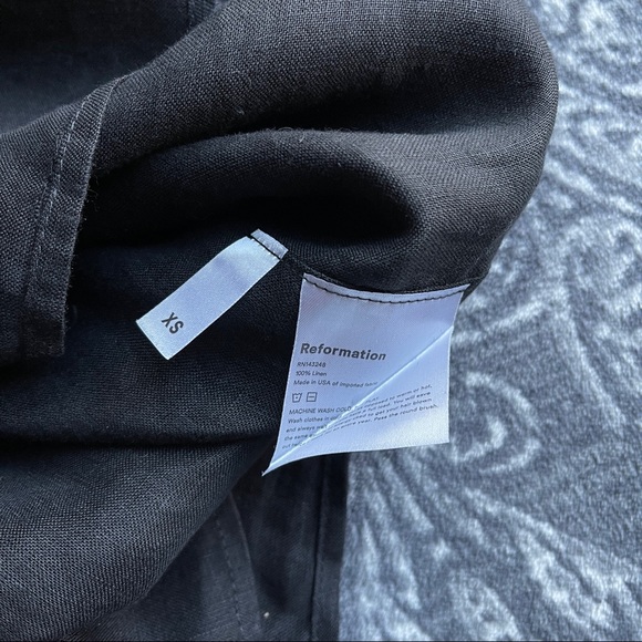 Reformation Off Shoulder Indio Linen Mini Dress XS - Picture 6 of 8